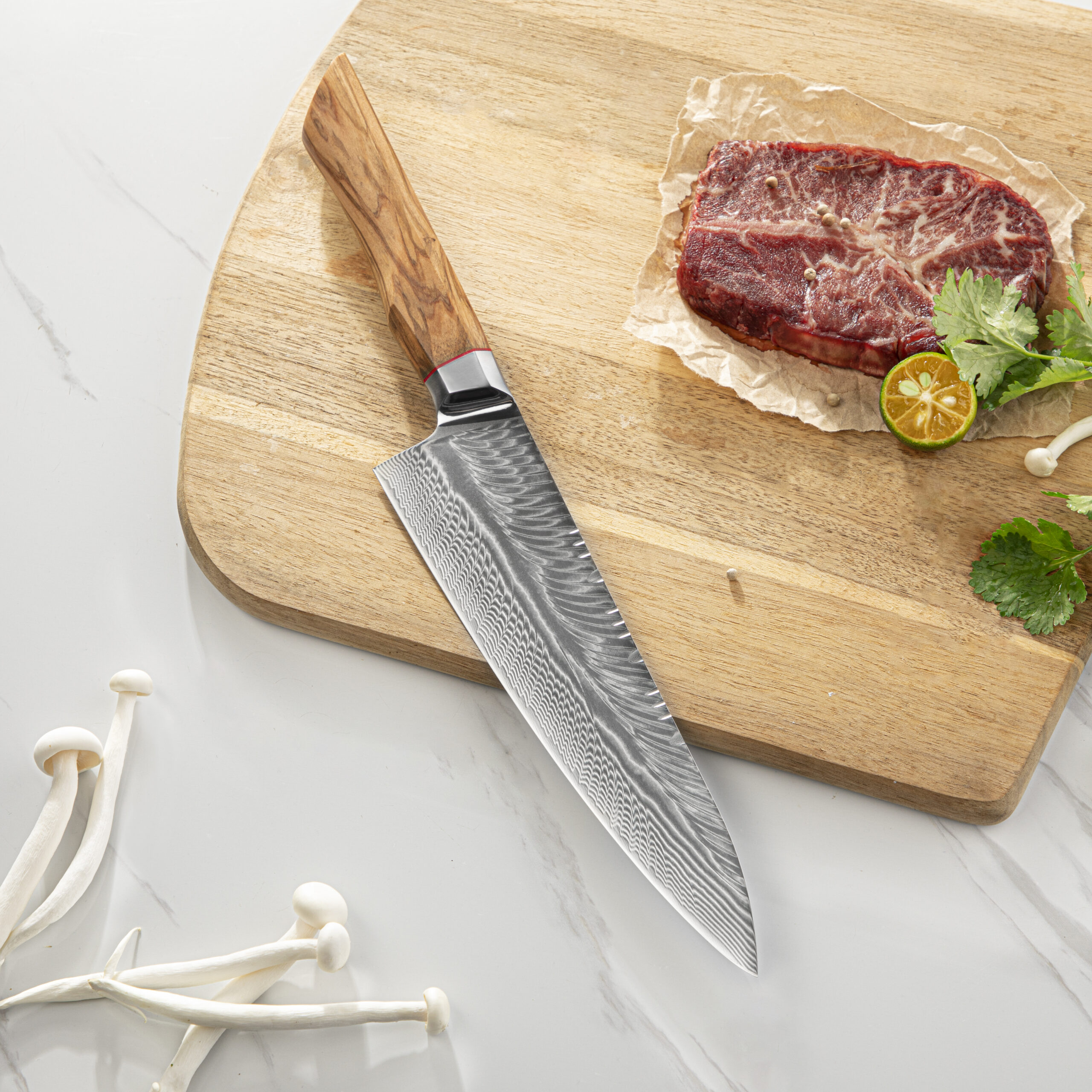 Yoshihiro Juego De Cuchillos De Chef Gyuto De Damasco Martillado De 46 Capas Y Cuchillo Utilitario Gyuto 8 25 Pulgadas 8 268 In Y Pequeno 6